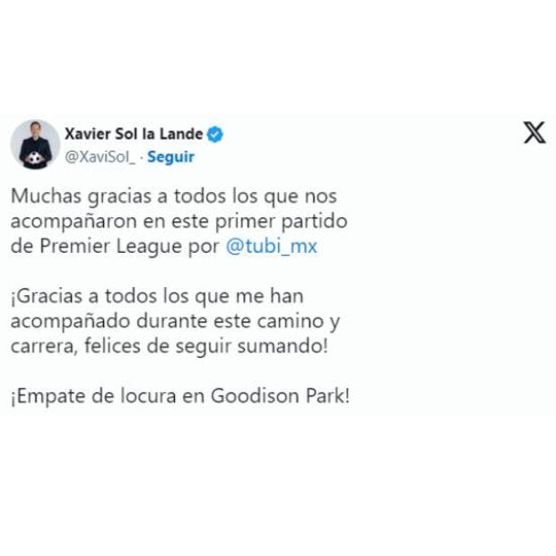 Xavi Sol, excomentarista de TUDN, agradeció a Tubi por la oportunidad de dejarlo narrar la Premier League. Foto: Especial