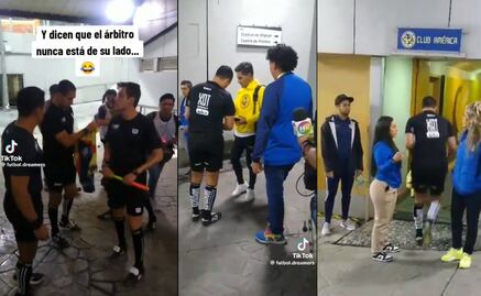 Árbitro fue captado pidiendo autógrafos a jugadores del América en el Estadio Azteca