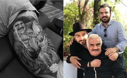 Nietos de Vicente Fernández se tatúan el rostro del cantante como homenaje