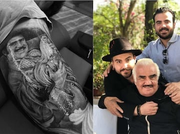 Nietos de Vicente Fernández se tatúan el rostro del cantante como homenaje
