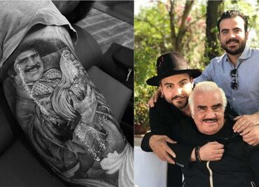 Nietos de Vicente Fernández se tatúan el rostro del cantante como homenaje