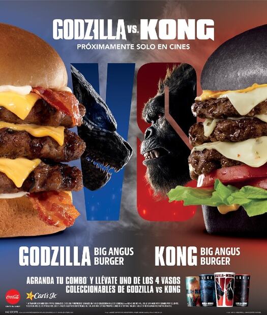 Las monstruosas burgers Godzilla vs. Kong llegarán a Carl’s Jr.