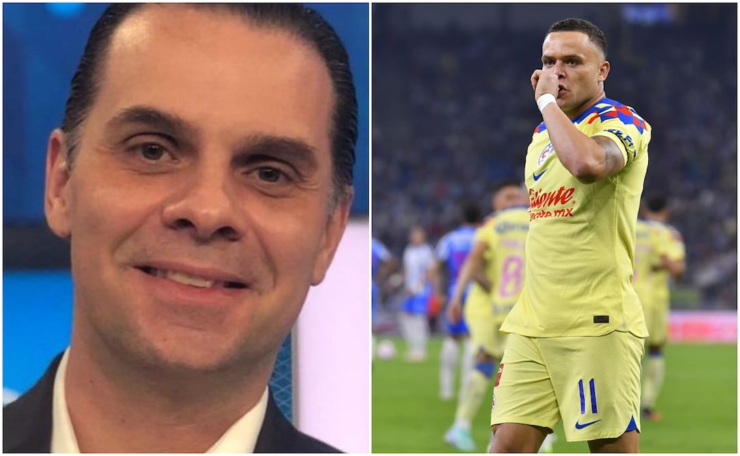 Christian Martinoli en un programa y Jonathan Rodríguez festejando ante Rayados / FOTOS: Captura e Imago7