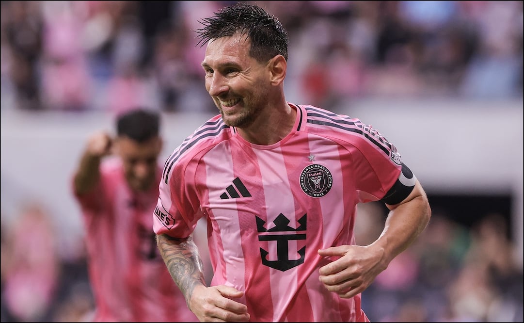 Lionel Messi celebra su anotación ante el Portland Timbers en el Nu Stadium de Miami. FOTO: EFE