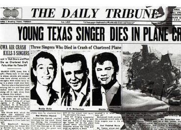 El avionazo en el que murieron Buddy Holly, Ritchie Valens y Bopper