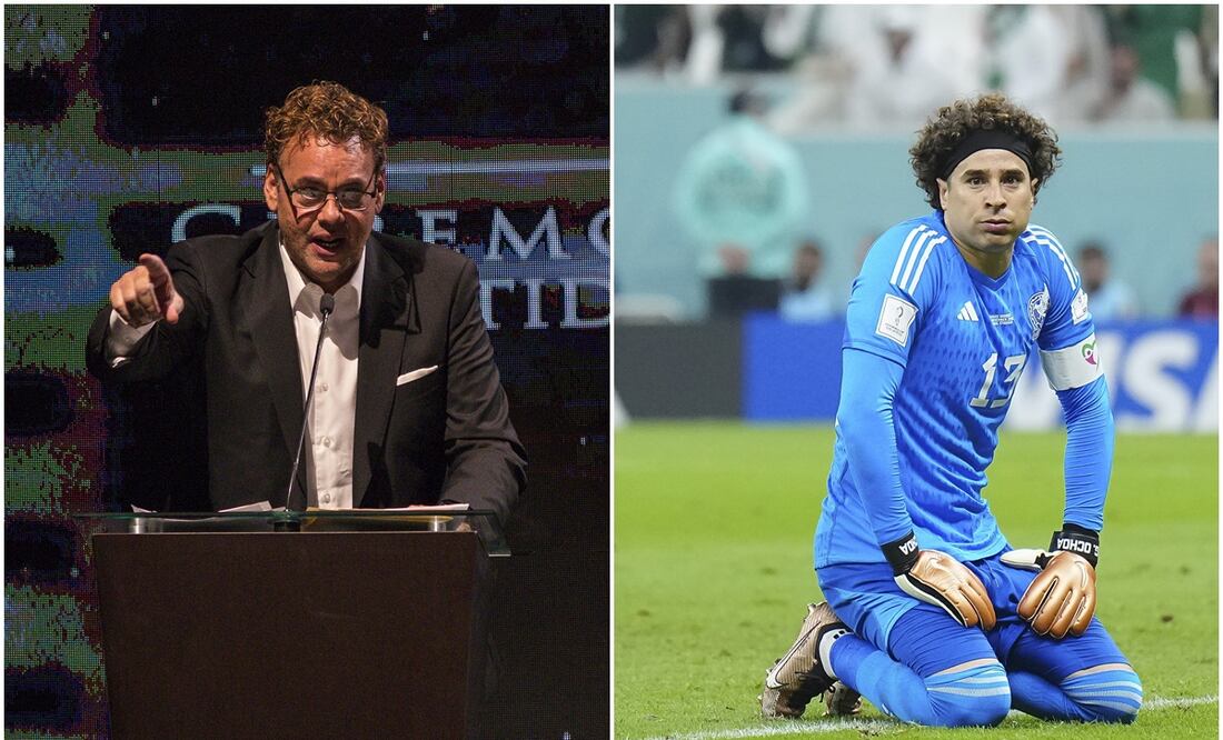 David Faitelson en una conferencia y Guillermo Ochoa en el Mundial de Qatar 2022 / FOTOS: Imago7