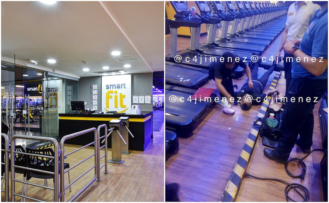 Persona desvanecida en Smart Fit / FOTOS smartfit.com.co y Twitter @c4jimenez