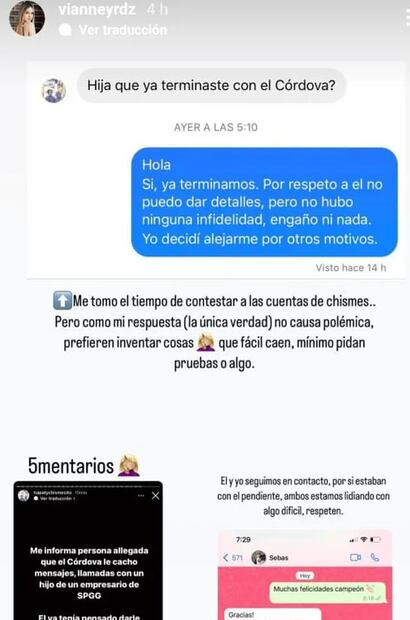La exnovia de Sebastián Córdova alza la voz por supuesta infelidad