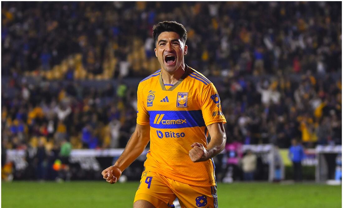 Nico Ibáñez celebrando un gol de Tigres / FOTO: Imago7