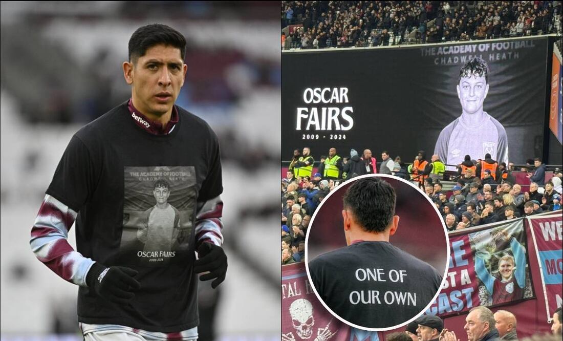 Edson Álvarez participó en el homenaje al juvenil Oscar Fairs, quien perdió la batalla contra el cáncer. FOTOS: @WestHamEspanol