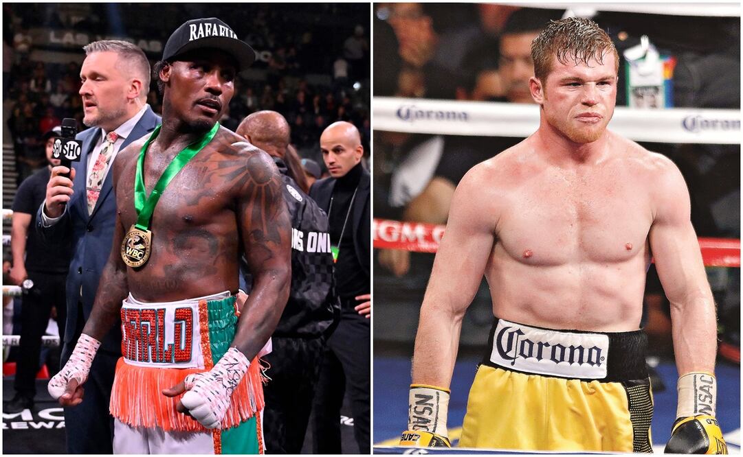 Jermall Charlo y Canelo Álvarez en uno de sus combates / FOTOS: AFP e Imago7