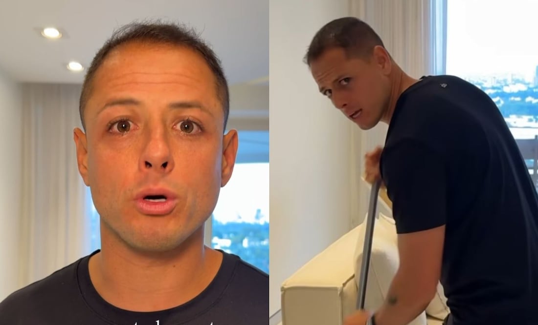 Javier 'Chicharito' Hernández se muestra barriendo en redes sociales
