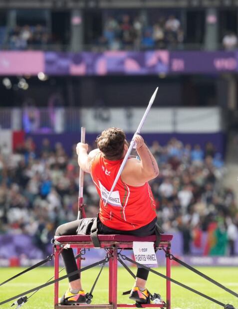 Édgar Fuentes, durante su participación en los Juegos Paralímpicos de París 2024. FOTO: @COPAME