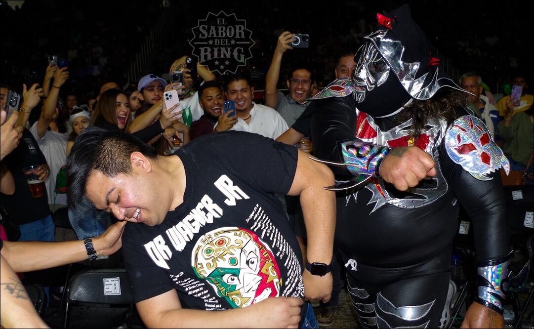 Aquí el momento en el que L.A. Park da un puñetazo a un aficionado. FOTO: @ElMemoPacheco
