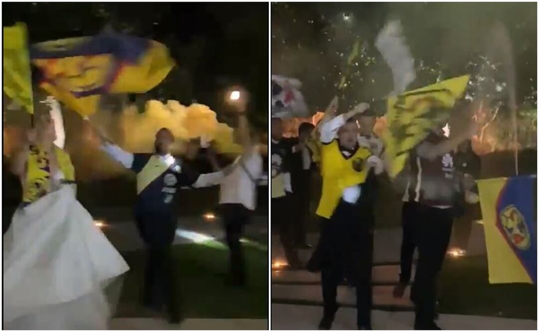 Boda con temática americanista se hizo viral - Foto: Especial