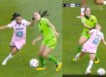 Futbolistas de León y Juárez protagonizaron una jugada en donde hubo hasta jalones de cabello