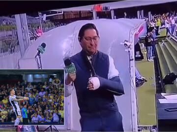 Reportero de TUDN fue captado bailando celebrando gol del América en plena transmisión