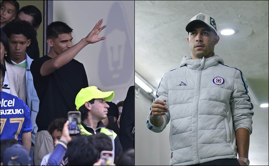 Guillermo Martínez y Erik Lira apoyaron a sus respectivos equipos en el Estadio Olímpico Universitario. FOTOS: Imago7
