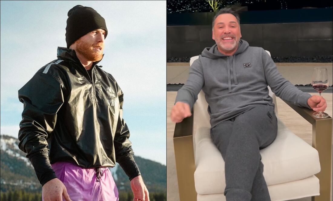 Saúl Álvarez y Óscar De la Hoya. FOTOS: Capturas