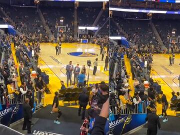 Stephen Curry logró encestada imposible desde la zona de túneles del estadio de Golden State Warriors