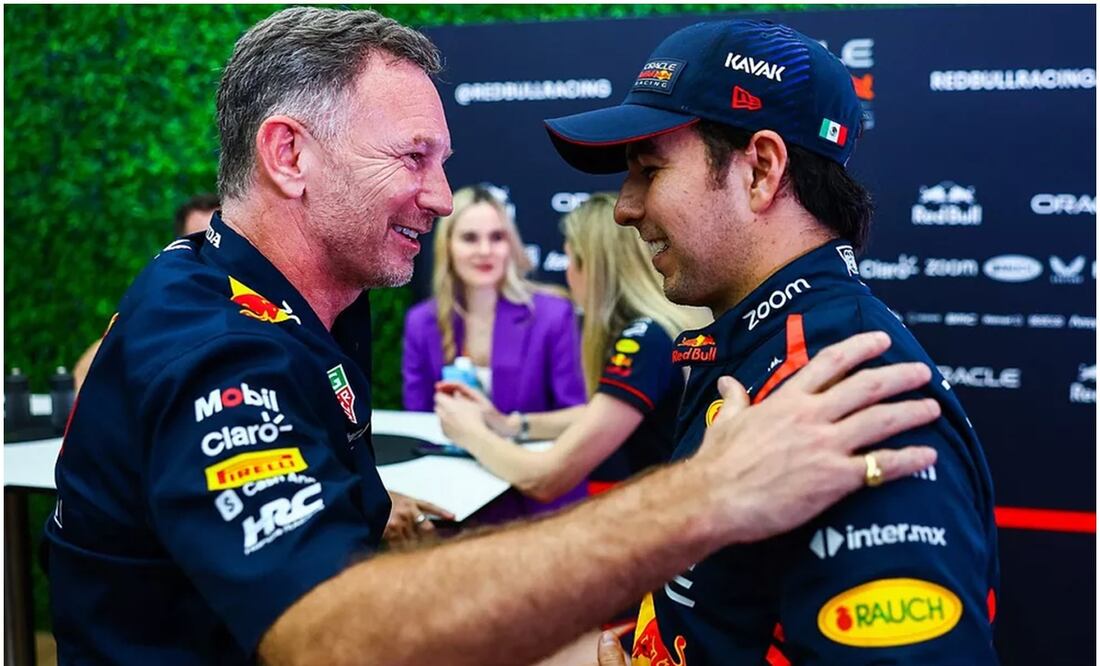 Christian Horner y Sergio 'Checo' Pérez con Red Bull / FOTO: Red Bull