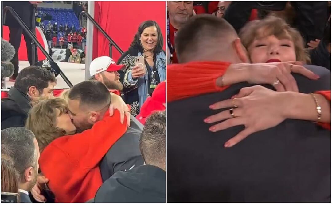 Travis Kelce celebrando con Taylor Swift