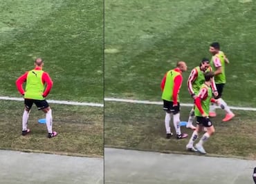Chicharito Hernández se hace viral por su peculiar manera de entrenar antes de un juego de Chivas