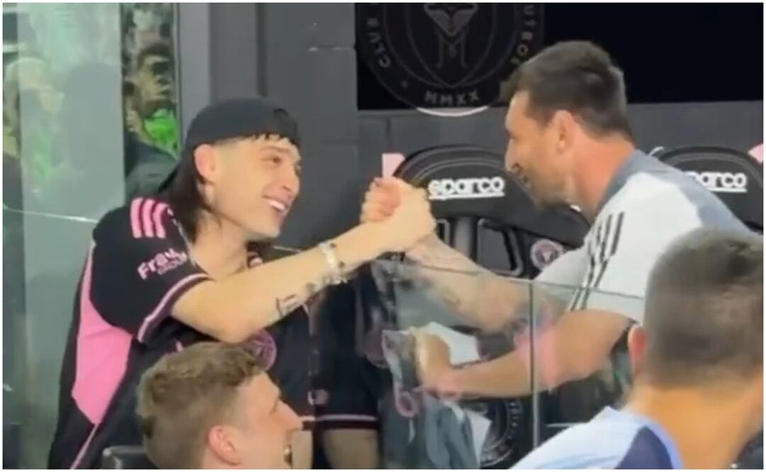 Peso Pluma y Lionel Messi en el partido del Inter de Miami - Especial