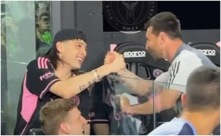 VIDEO: De poeta a poeta, Peso Pluma y Messi se saludan en el partido del Inter de Miami