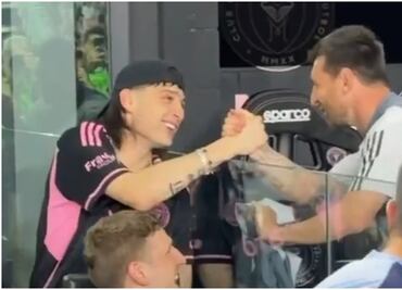 VIDEO: De poeta a poeta, Peso Pluma y Messi se saludan en el partido del Inter de Miami
