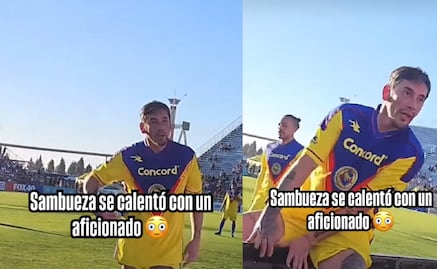 Rubens Sambueza explota y encara a un aficionado en las gradas de un Clásico de Leyendas entre América y Chivas