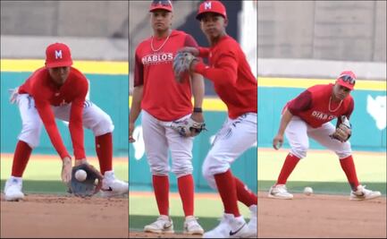 Robinson Canó y su hijo dieron cátedra de fildeo en un entrenamiento de los Diablos Rojos del México
