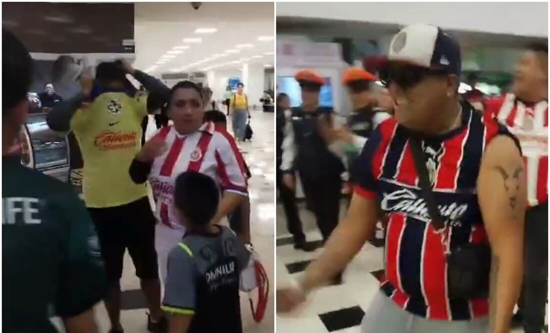 Aficionado América retirándose la playera por intimidación por  fans de Chivas / FOTOS: Captura