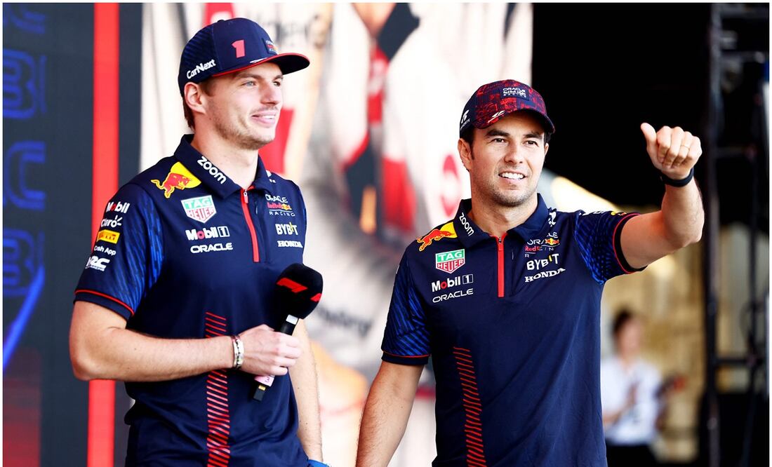 Max Verstappen y 'Checo' Pérez en el GP de Brasil / FOTO: AFP
