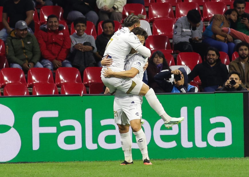 Atlético de San Luis en festejo de gol, durante la Jornada 14 del Apertura 2026 ante Atlante - Foto: Carlos Mejía | EL UNIVERSAL
