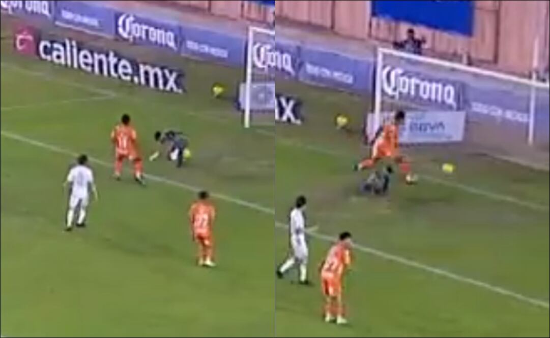 Gil Alcalá dejó la pelota a merced de un delantero de Alebrijes de Oaxaca. FOTO: Captura