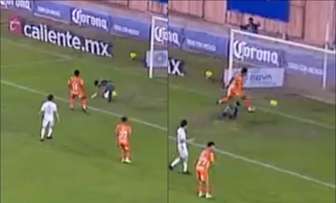 Gil Alcalá dejó la pelota a merced de un delantero de Alebrijes de Oaxaca. FOTO: Captura