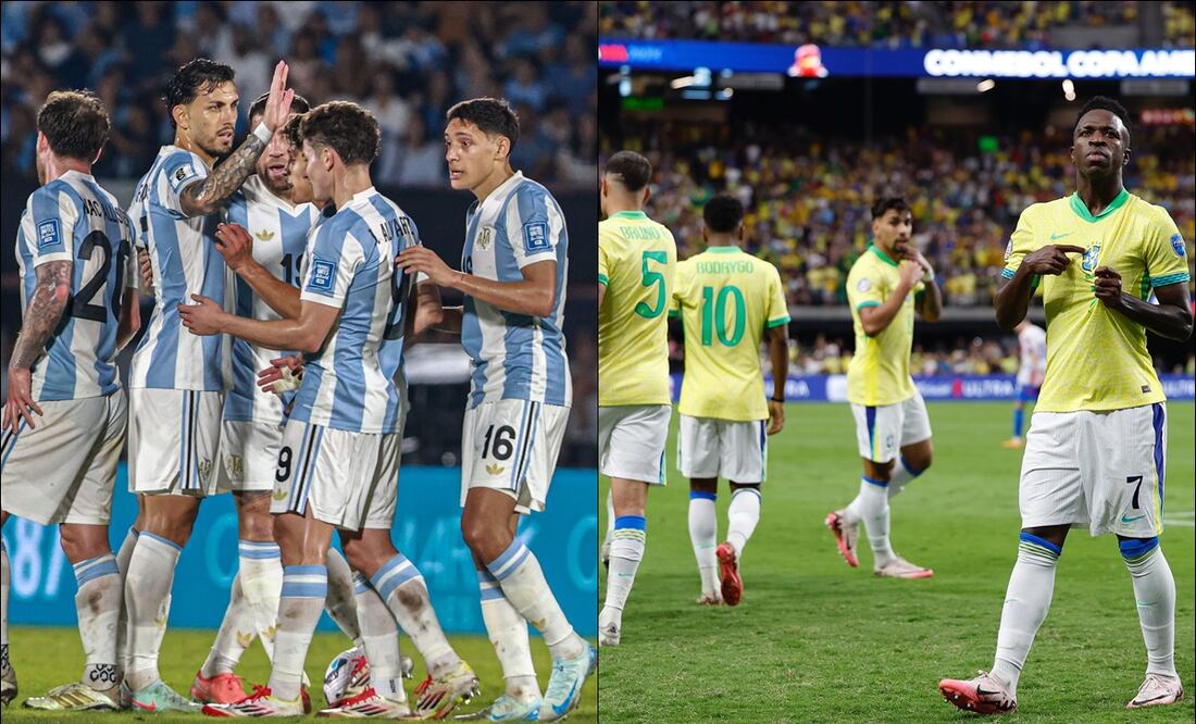 Conoce horario y canales para mirar EN VIVO el juego entre Argentina y Brasil de las Eliminatorias Conmebol / FOTOS: @Argentina y @CBF_Futebol