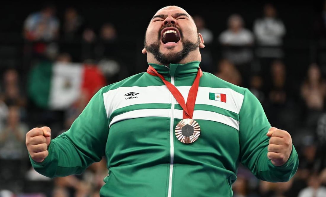 El mexicano gritó de emoción al conseguir subirse al podio. Foto: Conade.