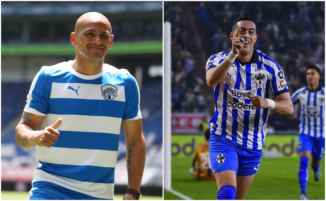 Humberto Suazo con Raya2 y Rogelio Funes Mori con Rayados / FOTOS: Imago7