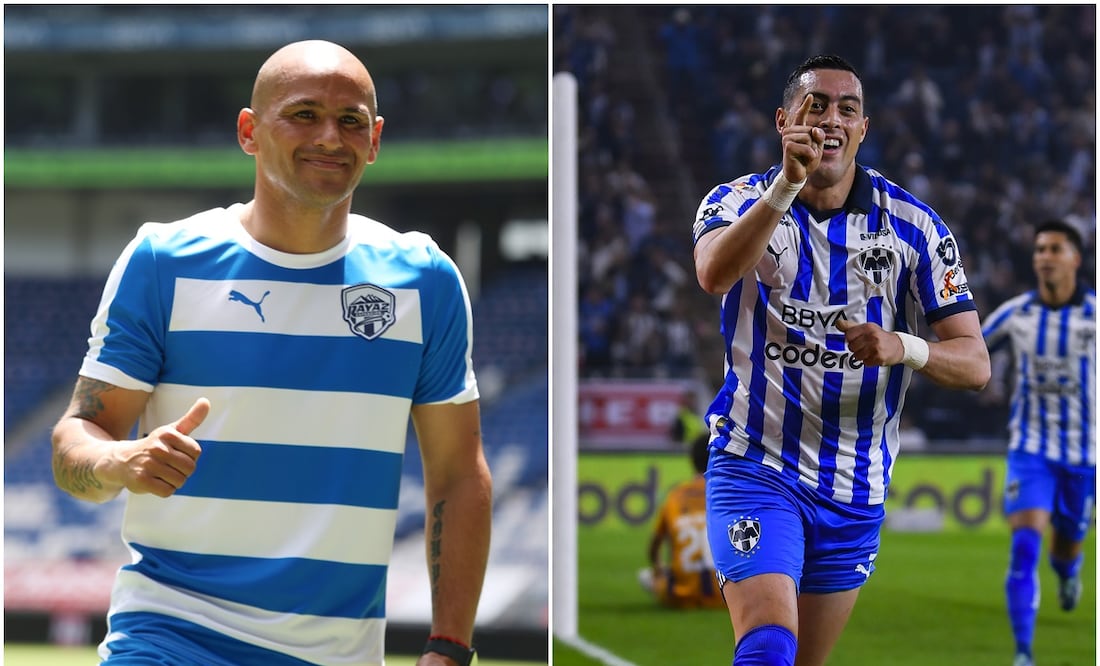 Humberto Suazo con Raya2 y Rogelio Funes Mori con Rayados / FOTOS: Imago7
