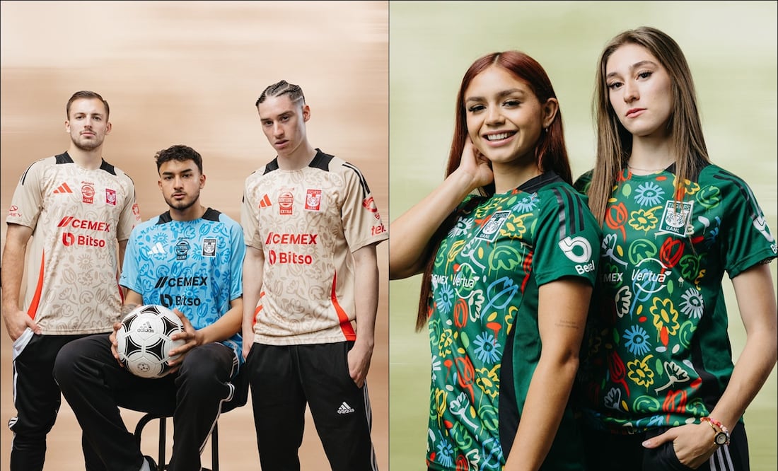 Así lucen las nueva píeles de los Tigres para conmemorar el Día de la Tierra. FOTOS: @TigresOficial / @TigresFemenil