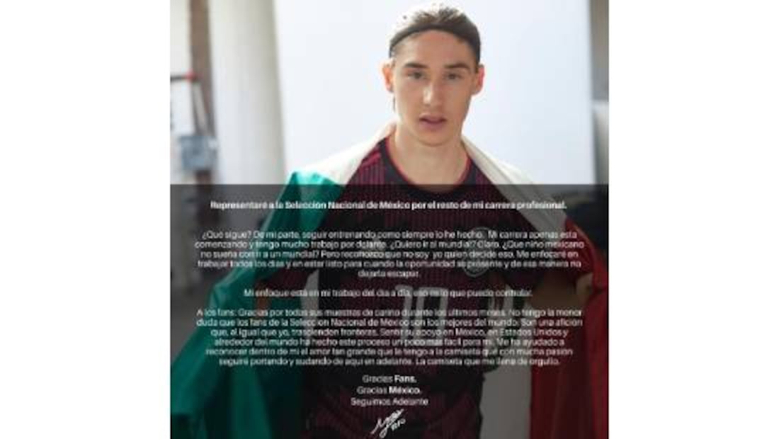 En este mensaje Marcelo Flores aseguró que únicamente jugaría con México. Foto: Especial