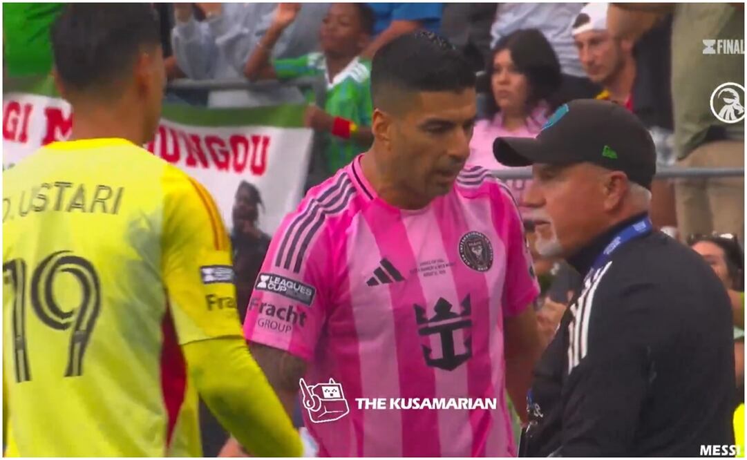 Luis Suárez perdió la cabeza en la final de la Leagues Cup / Foto: Capturas