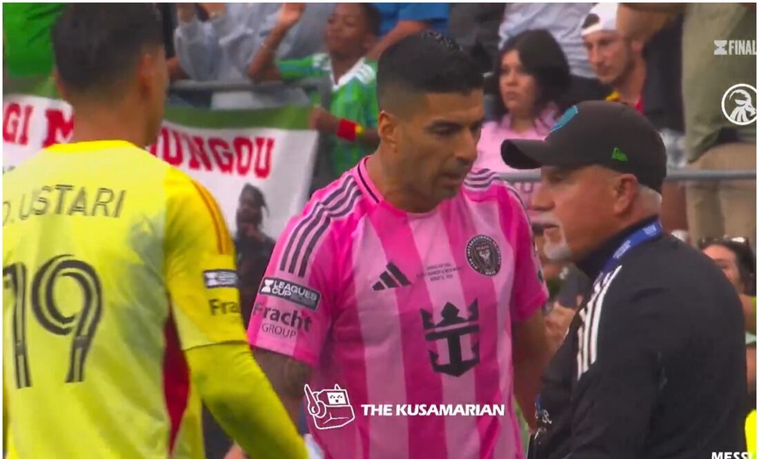 Luis Suárez perdió la cabeza en la final de la Leagues Cup / Foto: Capturas