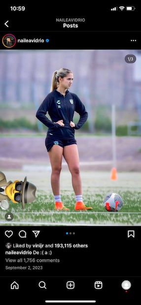 Nailea Vidrio recibió un like de Vini en una publicación de Instagram. Foto: Especial