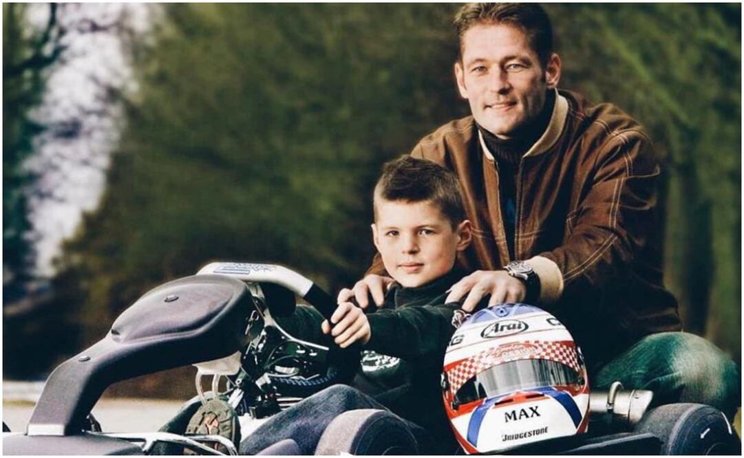 Jos y Max Verstappen en un kart cuando el actual piloto de F1 era niño / FOTO: Especial