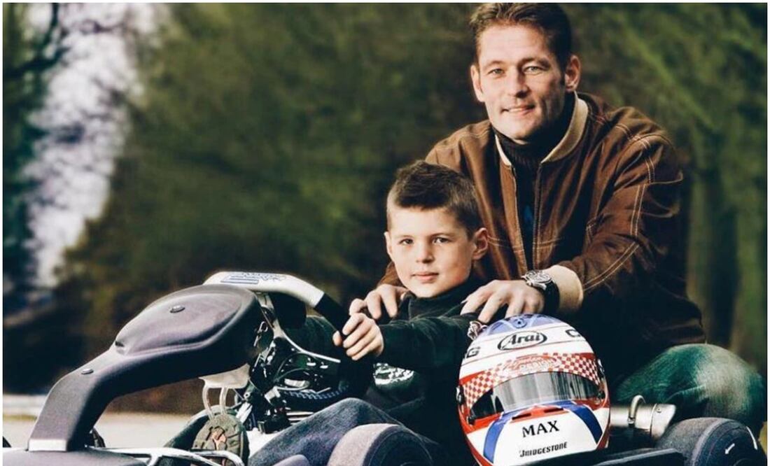 Jos y Max Verstappen en un kart cuando el actual piloto de F1 era niño / FOTO: Especial