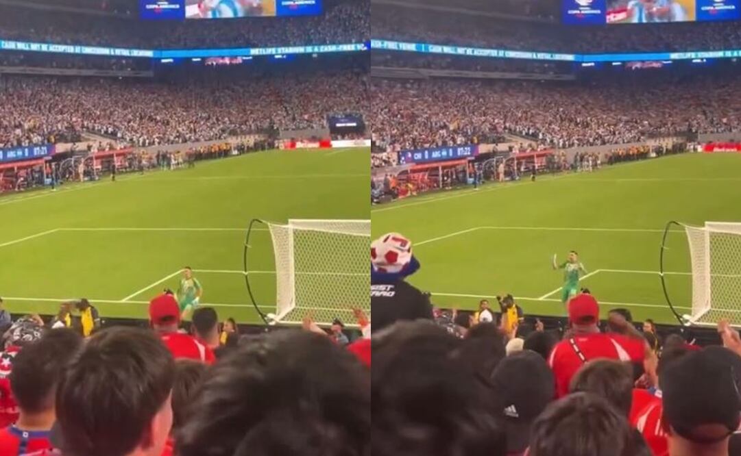 "Dibu" Martínez "provoca" a la afición de Chile, durante la Copa América - Fotos: Captura de Pantalla
