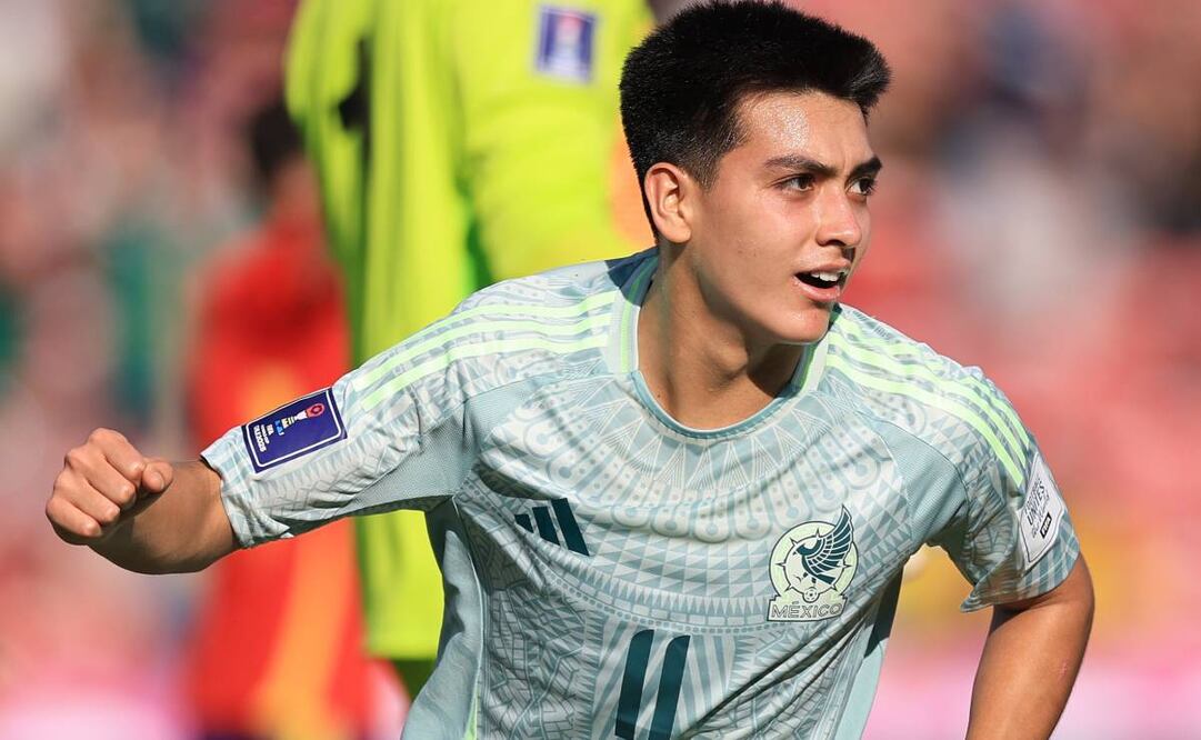 Gilberto Mora festeja luego del gol que le marcó a España en el Mundial Sub-20. Foto: @fifaworldcup_es